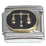 Libra Zodiac on Black Italian Charm