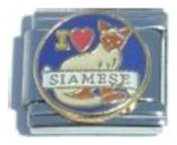 I Love Siamese Cat Italian Charm