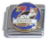 I Love Calico Cat Italian Charm