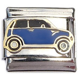 Blue Mini Cooper Car Italian Charm