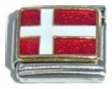 Flag of Denmark Italian Charm