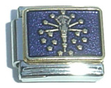 State Of Indiana Blue Background Italian Charm