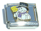 Snowman With Broom Italian Charm