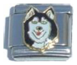 White And Black Husky Italian Charm