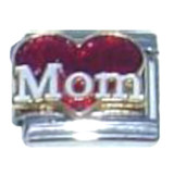 Mom Red Heart Italian Charm