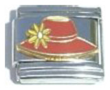 Red Hat Yellow Flower Italian Charm