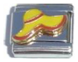 Yellow Hat Red Trim Italian Charm