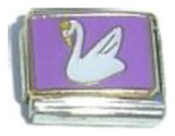 Swan Purple Background Italian Charm