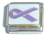 Purple Ribbon Italian Charm