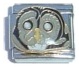 Owl Black Gray Italian Charm