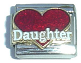 Daughter Red Heart Italian Charm