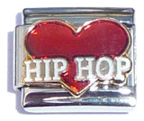 Hip Hop Red Heart Italian Charm