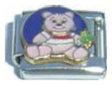 Teddy Bear Blue Background Italian Charm