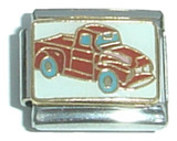 Red Pick Up Truck Italian Charm