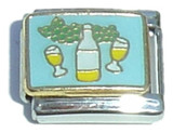 Yellow Wine Bottle And Glasses Italian Charm