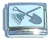 Rake and Shovel Italian Charm