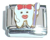Tooth And Toothbrush Italian Charm