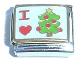 I Love Christmas Trees Italian Charm