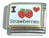 I Love Strawberries Italian Charm
