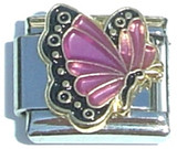 October Flying Butterfly Italian Charm