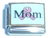 Mom With Pink Ribbon Italian Charm