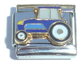 Blue Tractor Italian Charm