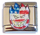 Patriotic Flame Head Italian Charm