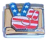 Patriotic Peace Italian Charm