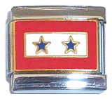 Two Star Service Flag Italian Charm