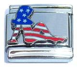 Patriotic Girl Italian Charm