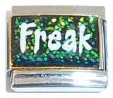 Freak Dark Sparkly Italian Charm