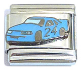 Blue Race Car Italian Charm