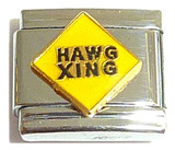 Hawg Xing Sign Italian Charm