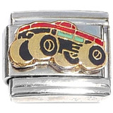 Red Monster Truck Italian Charm