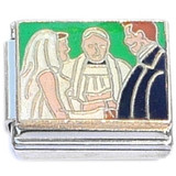 Husband and Wife Marriage on Green Italian Charm