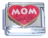 Mom on Red Heart Italian Charm