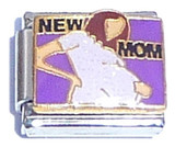 New Mom On Purple Italian Charm