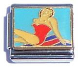 Girl In Red Swimsuit Italian Charm