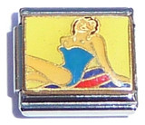 Girl In Blue Swimsuit Italian Charm