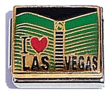 I Love Las Vegas On Black Italian Charm