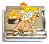 Dancing White Dress Yellow Shirt Italian Charm