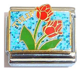 Red Tulips Italian Charm