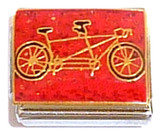 Tandem On Red Background Italian Charm
