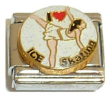 I Love Ice Skating Italian Charm