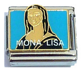 Mona Lisa Blue Background Italian Charm