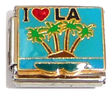 I Love LA Blue Italian Charm