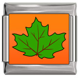 Glitter Leaf Italian Charm