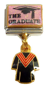 Dangle The Graduate Red Italian Charm