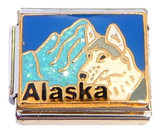 Alaska On Blue Background Italian Charm