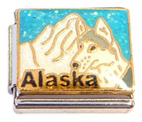 Alaska On Light Blue Italian Charm